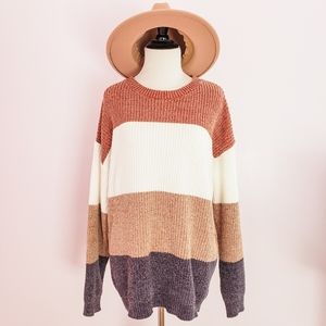Bonfire Nights Colorblock Chenille Sweater